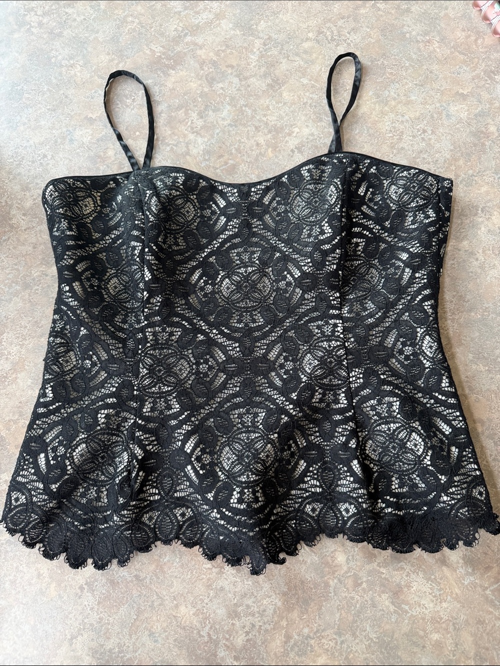 WHBM Black Lace Corset Women's Top